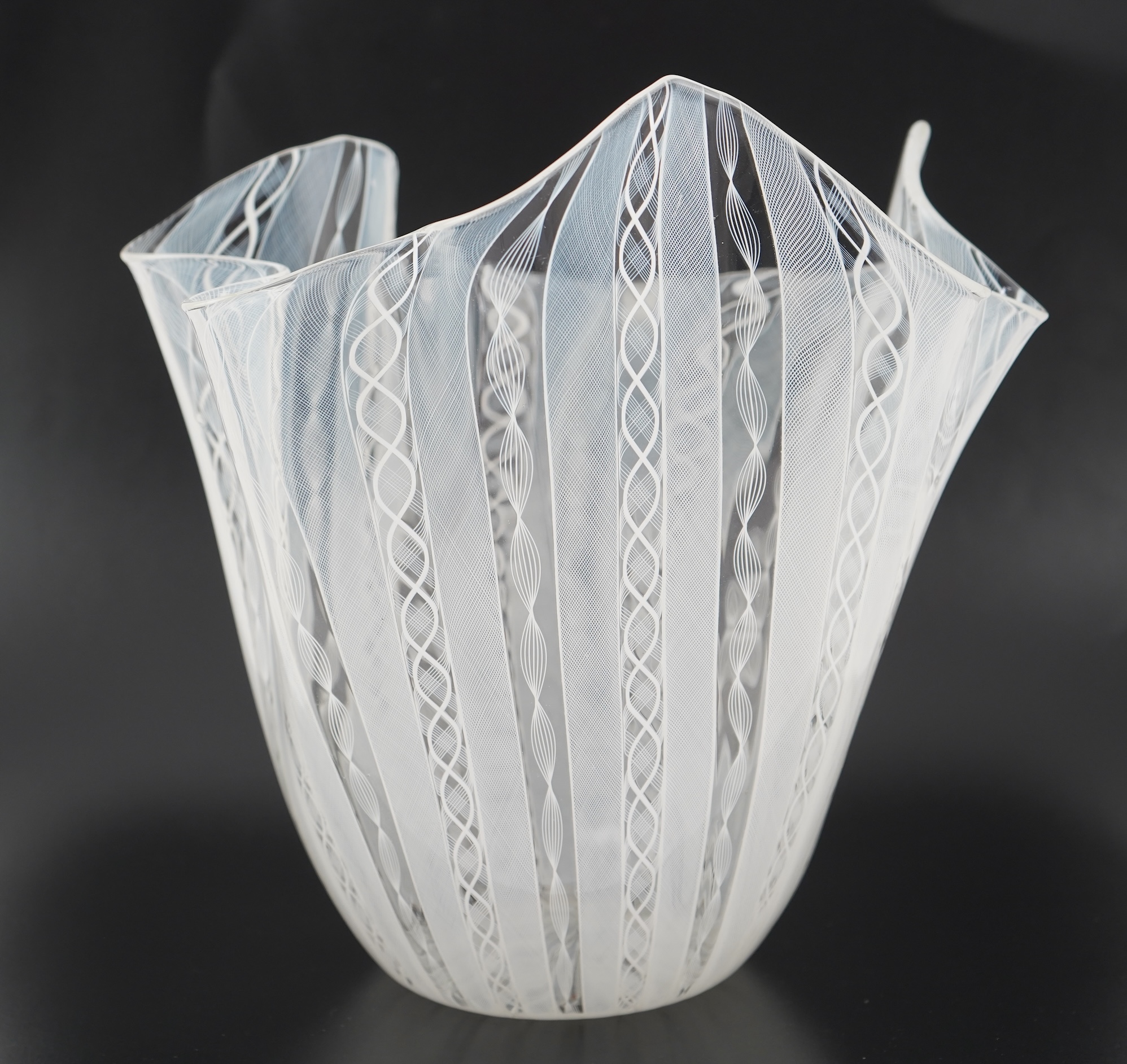 Fulvio Bianconi (Italian, 1915-1996) for Venini: A 'Fazzoletto' Murano glass handkerchief vase